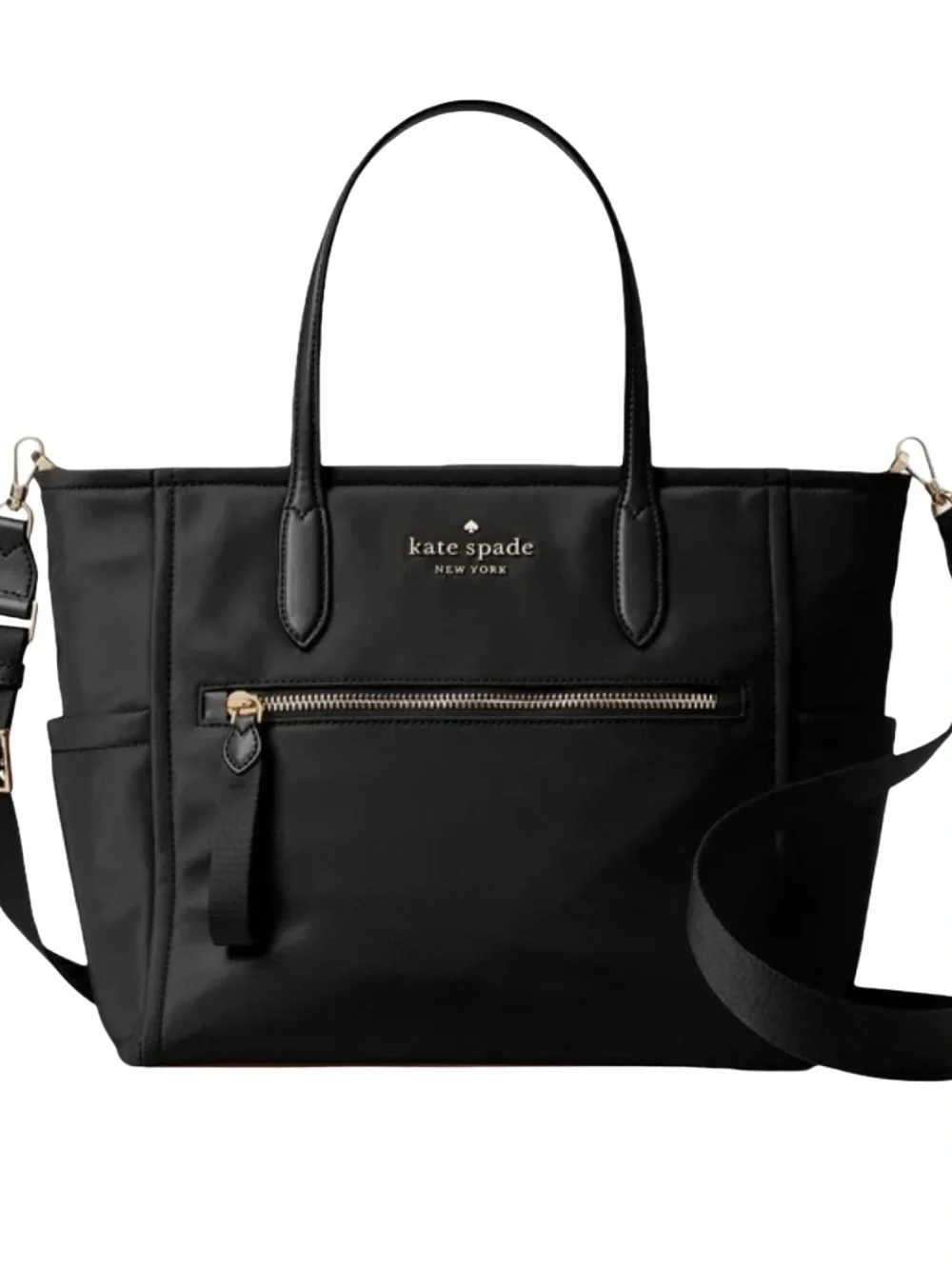 Kate Spade Chelsea Medium Satchel Black Nylon Crossbody Black NWOT